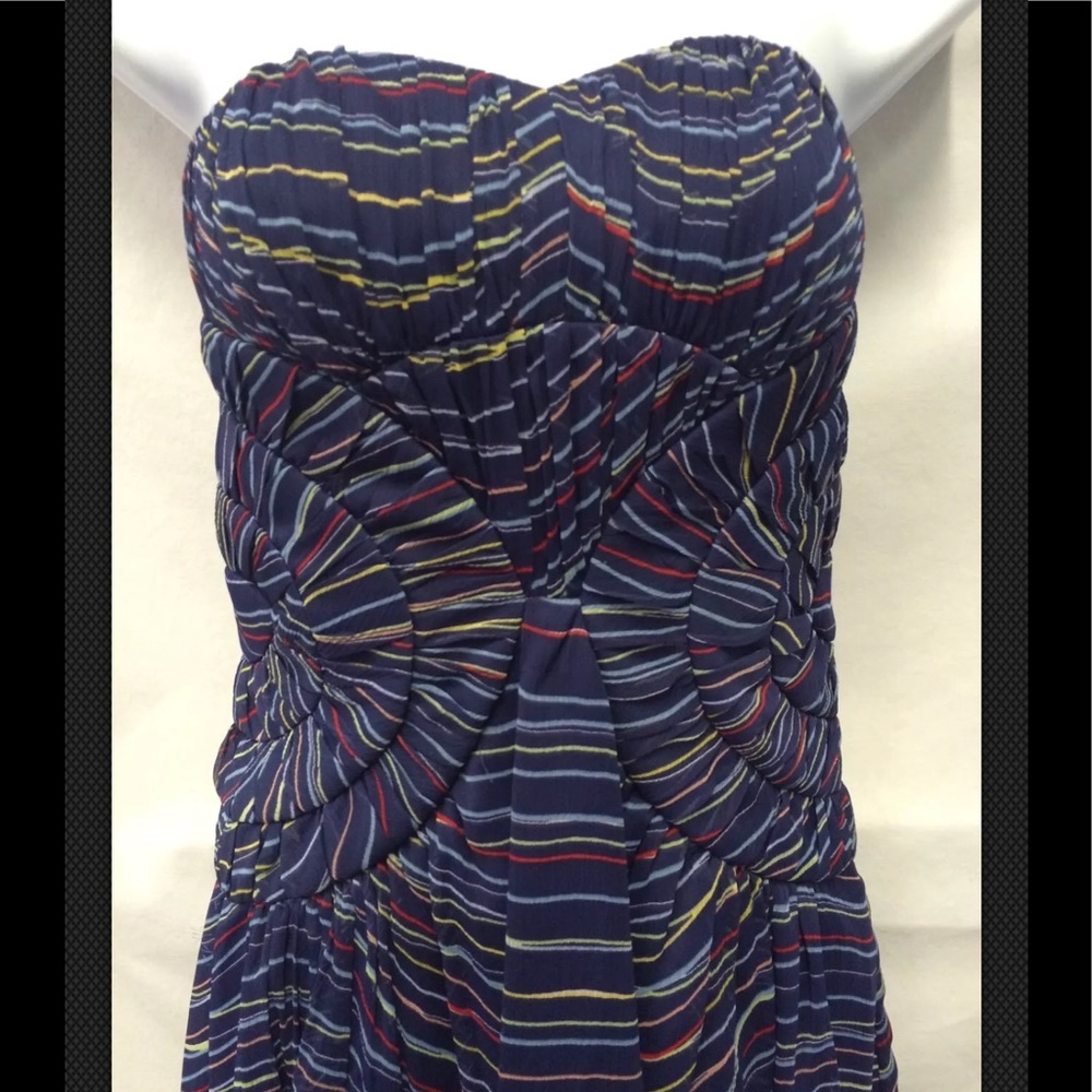Bcbgeneration Strapless Midnight Striped Chiffon … - image 2